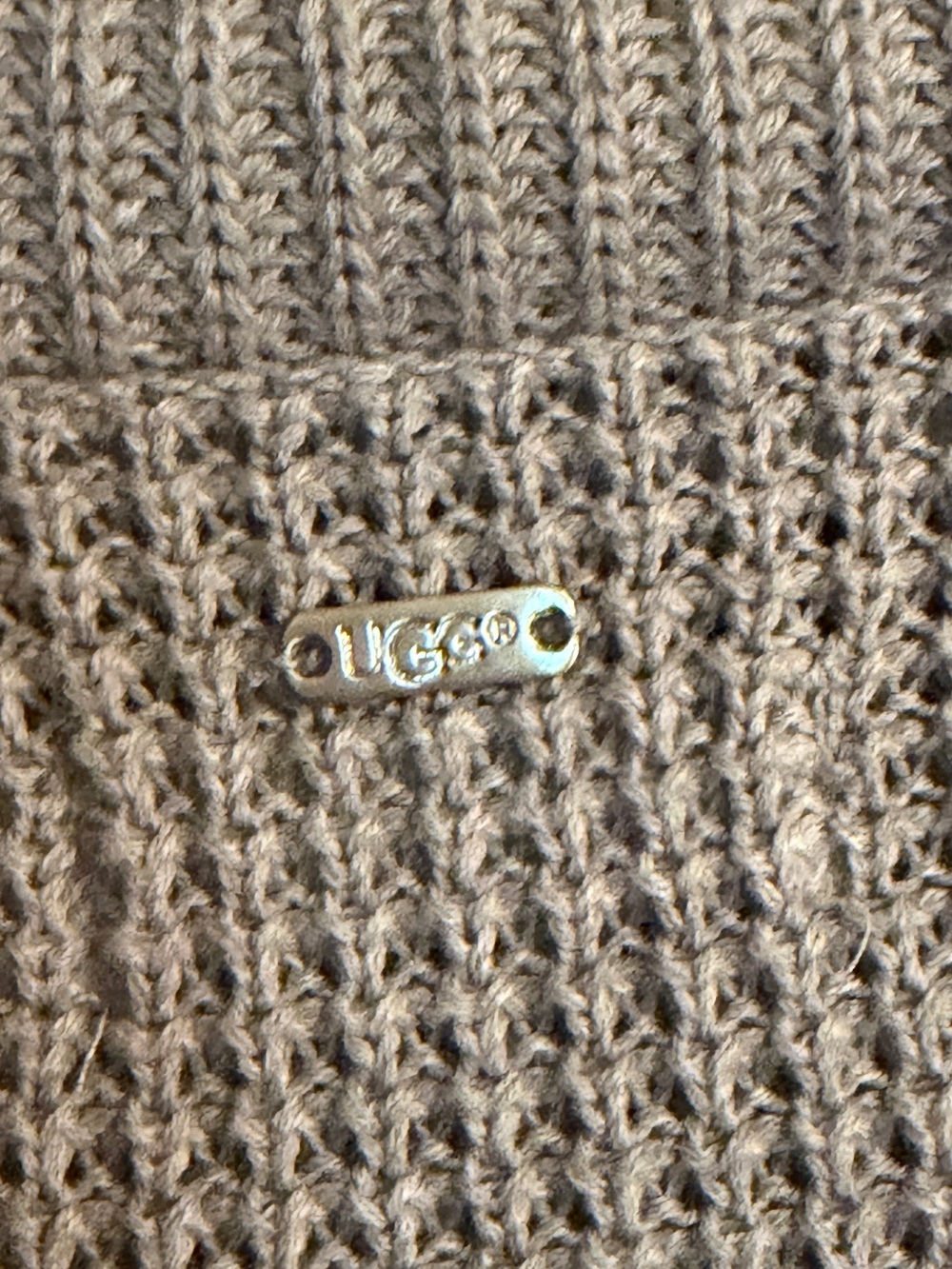 UGG Australia XL Taupe Waffle Knit Cowl Neck Tunic Poncho Sweater - Picture 4 of 7